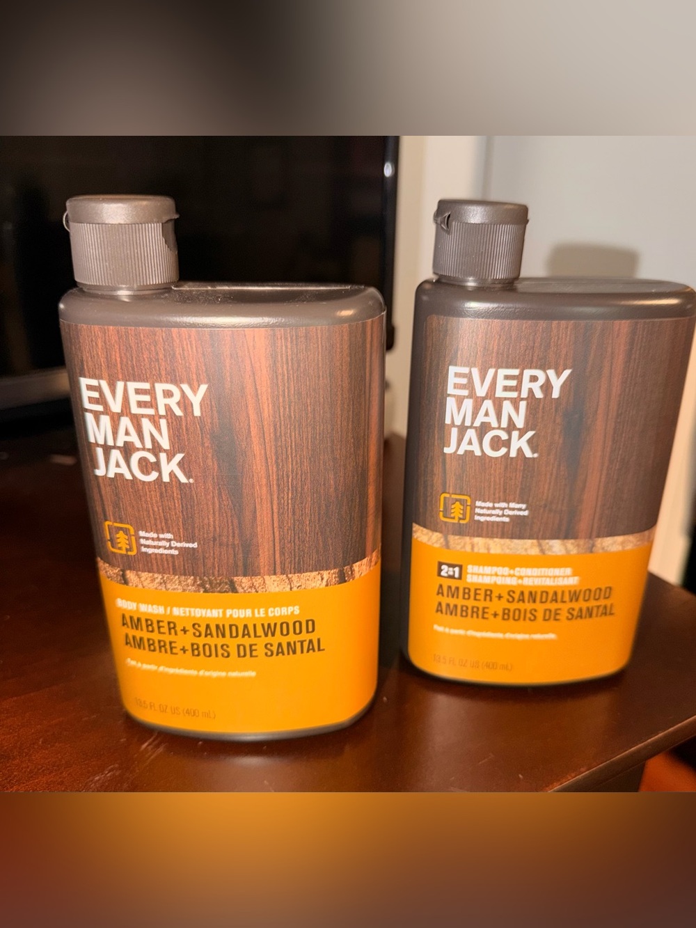 Every Man Jack Amber + Sandalwood Shampoo + Conditioner & Body Wash 13.5 oz each